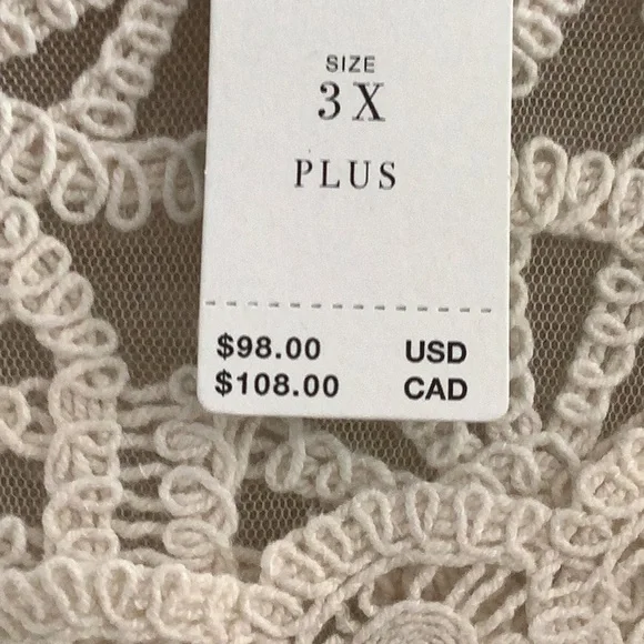 PRICE DROP❗️Stunning crochet boho chic top. Plus size 3 X New With Tags - Picture 3 of 5